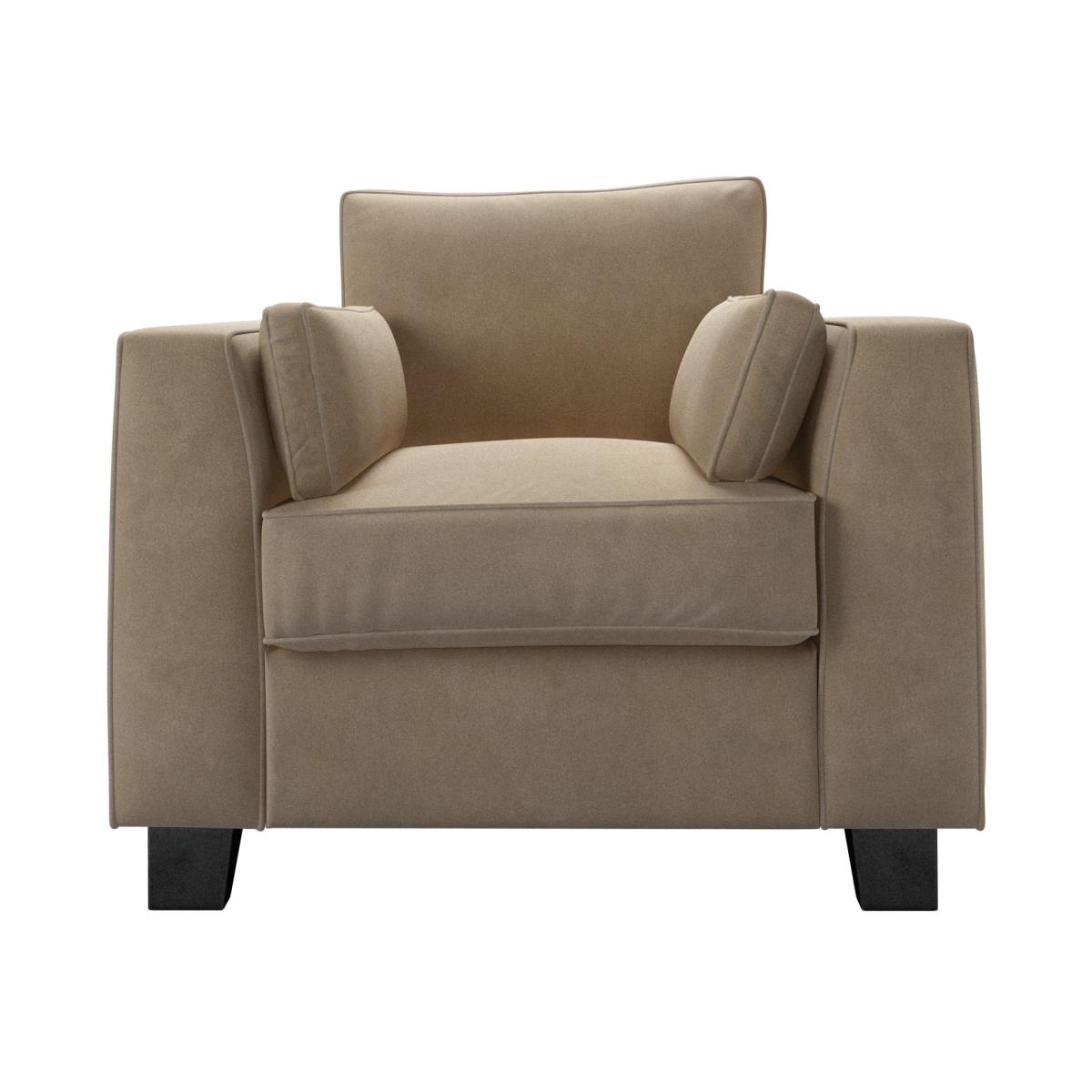 Bowie Armchair in Fawn Aquaclean Clever Velvet – image 1
