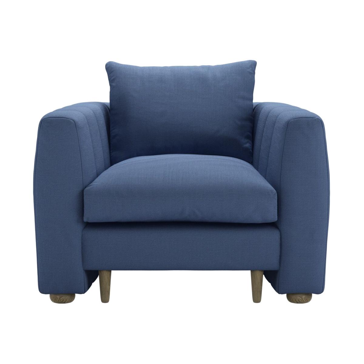 Tiffany Slim Armchair in Oxford Blue Brushed Linen Cotton - sofa.com – image 1
