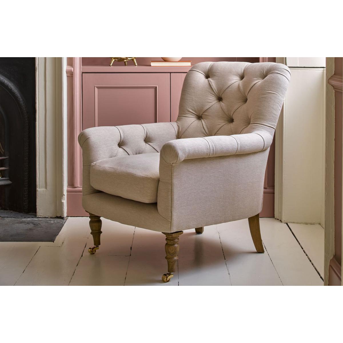 Poppy Armchair in Liquorice Baylee Multi-Tone Viscose Linen – image 3