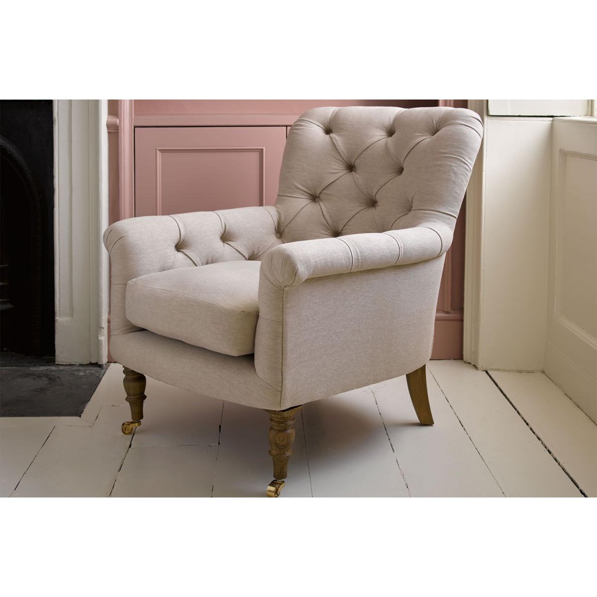 Poppy Armchair in Liquorice Baylee Multi-Tone Viscose Linen – image 5