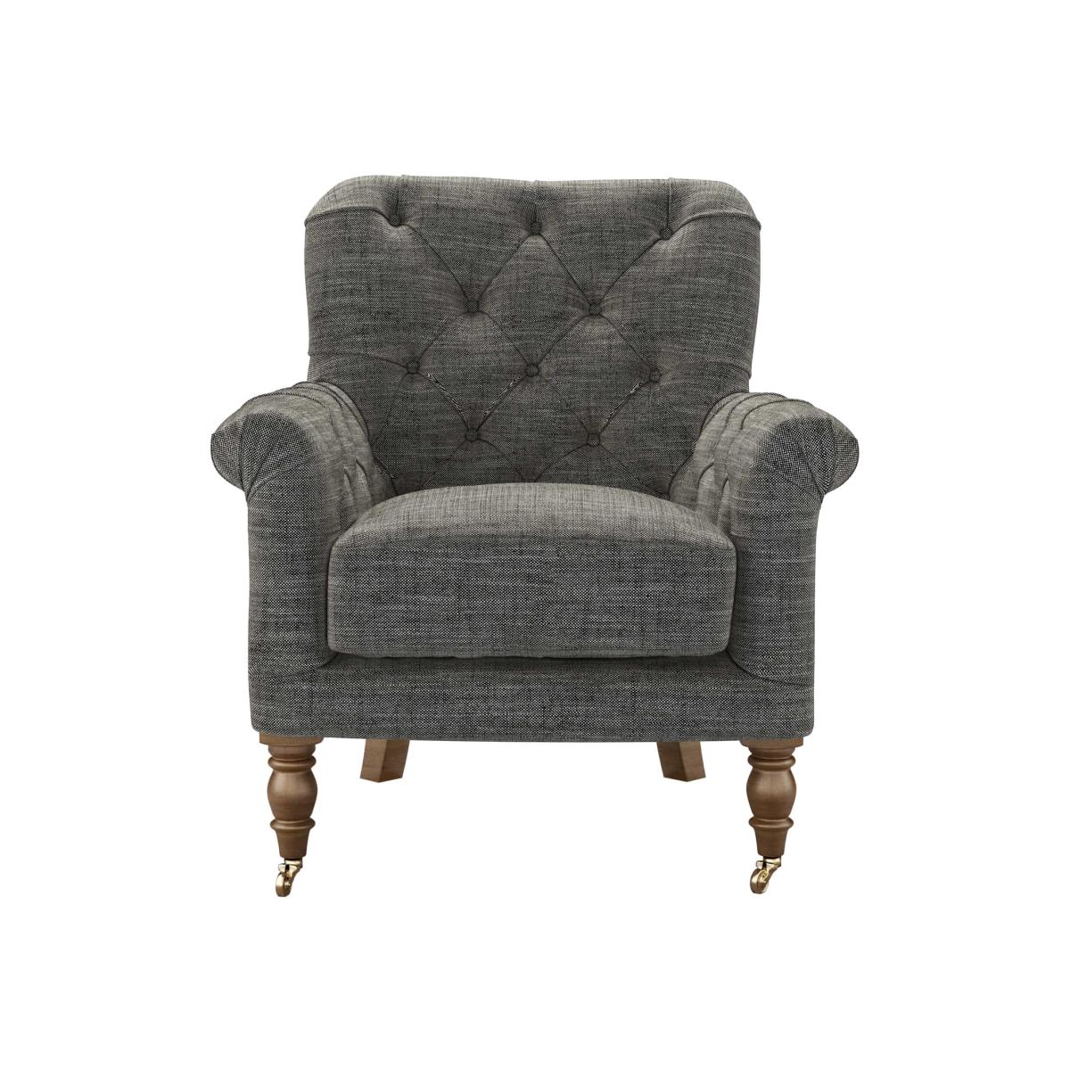 Poppy Armchair in Liquorice Baylee Multi-Tone Viscose Linen – image 1