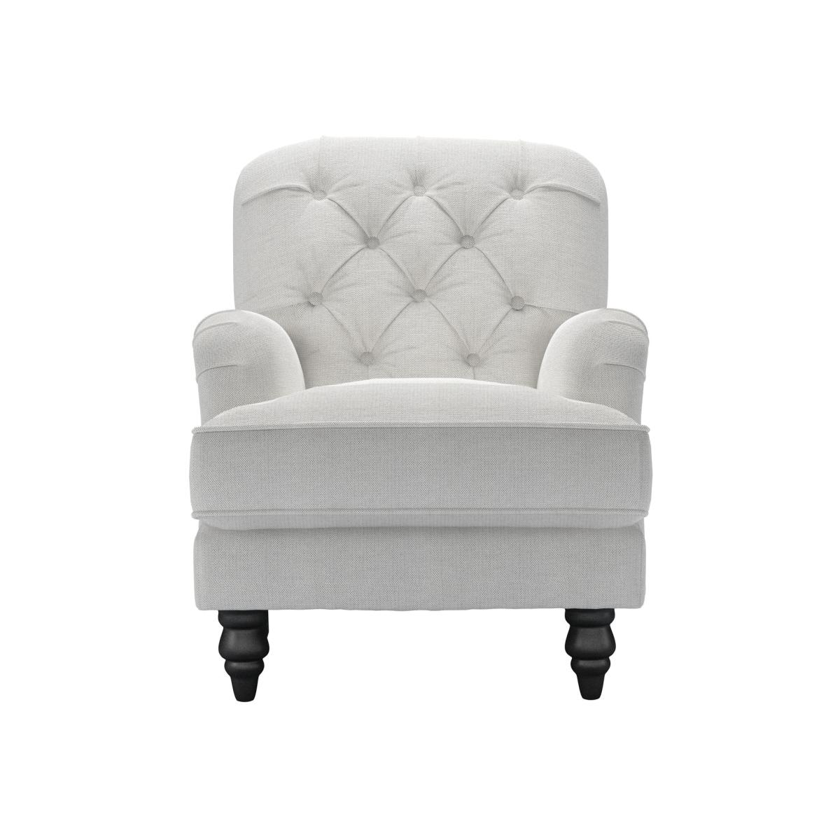 Snowdrop Button Back Small Armchair in Harbour Aquaclean Clever Velvet