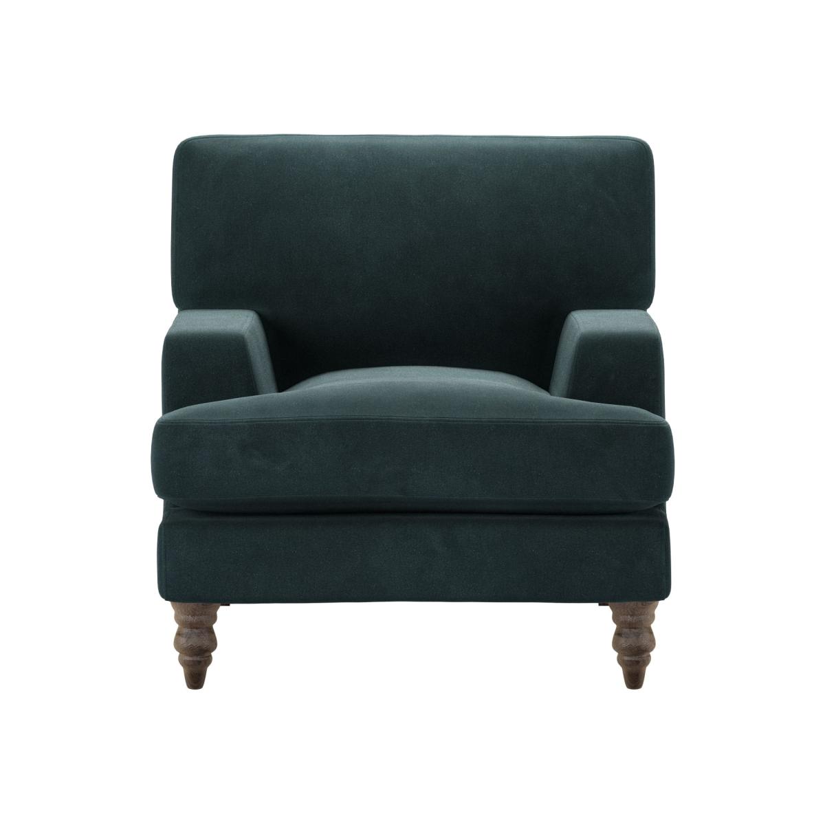 Isla Small Armchair in Deep Forest Aquaclean Clever Velvet – image 1