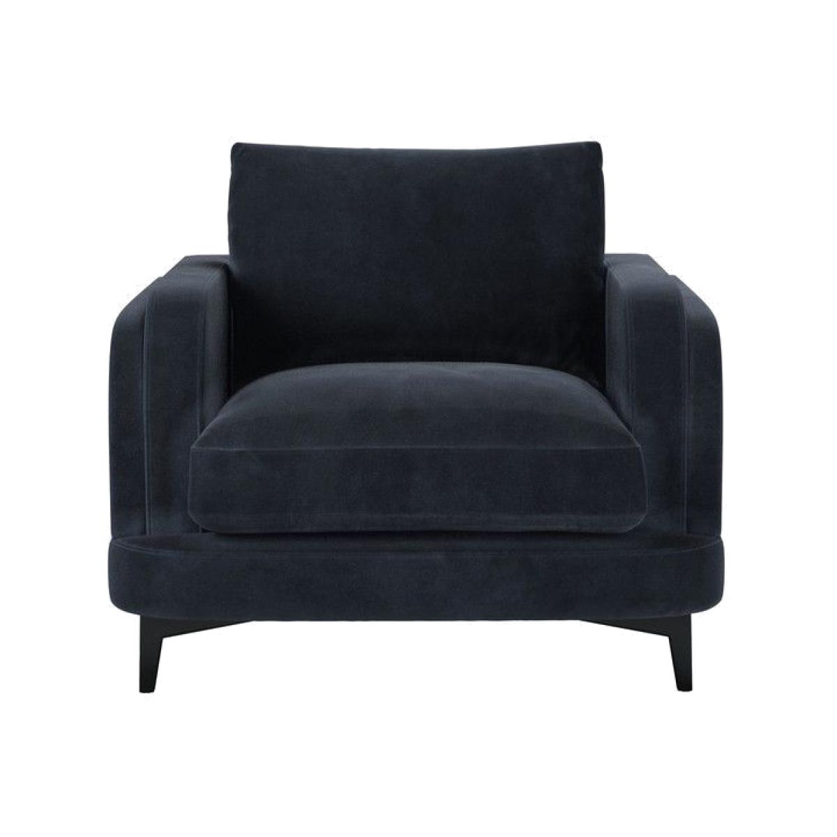 Boston Curved Arm Armchair in Mercury Cashmere Velvet – image 1