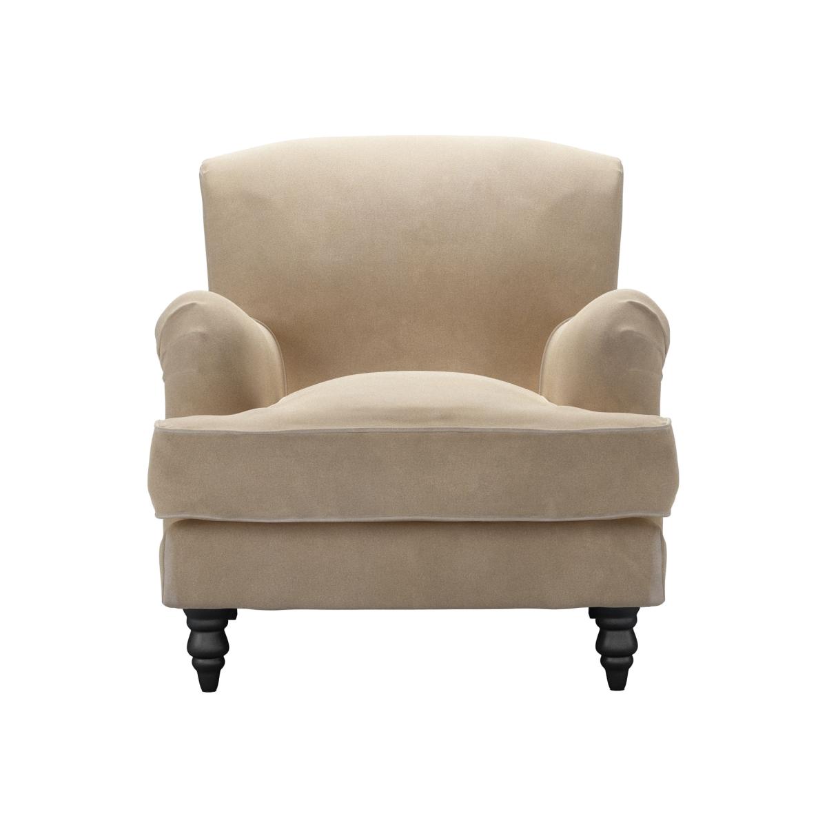 Snowdrop Armchair in Fawn Aquaclean Clever Velvet