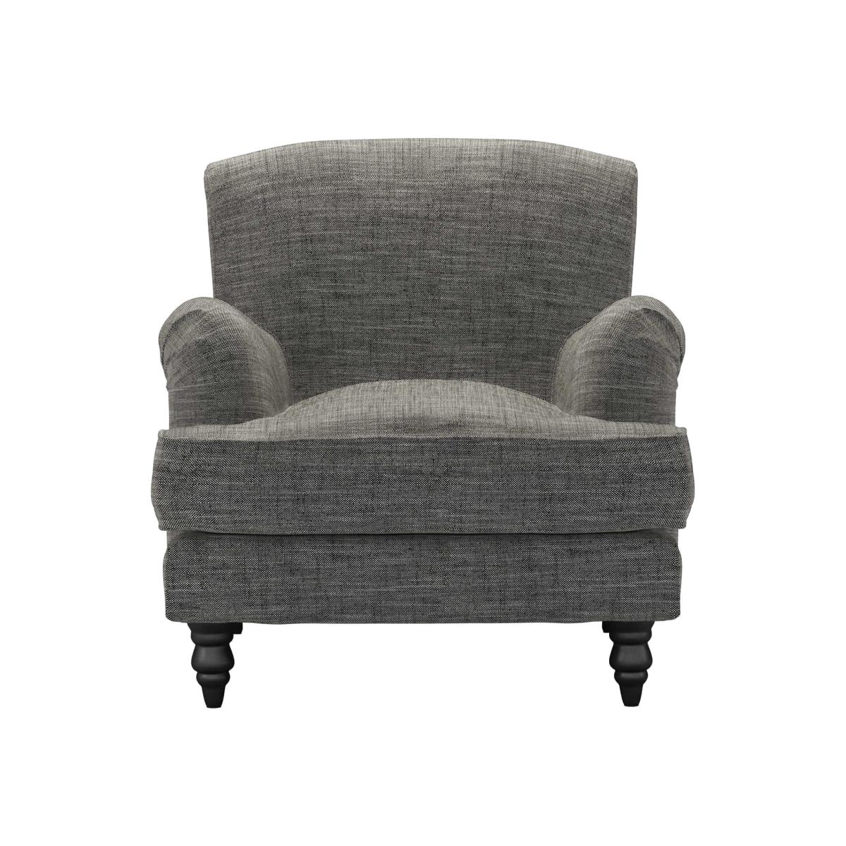 Snowdrop Armchair in Liquorice Baylee Multi-Tone Viscose Linen