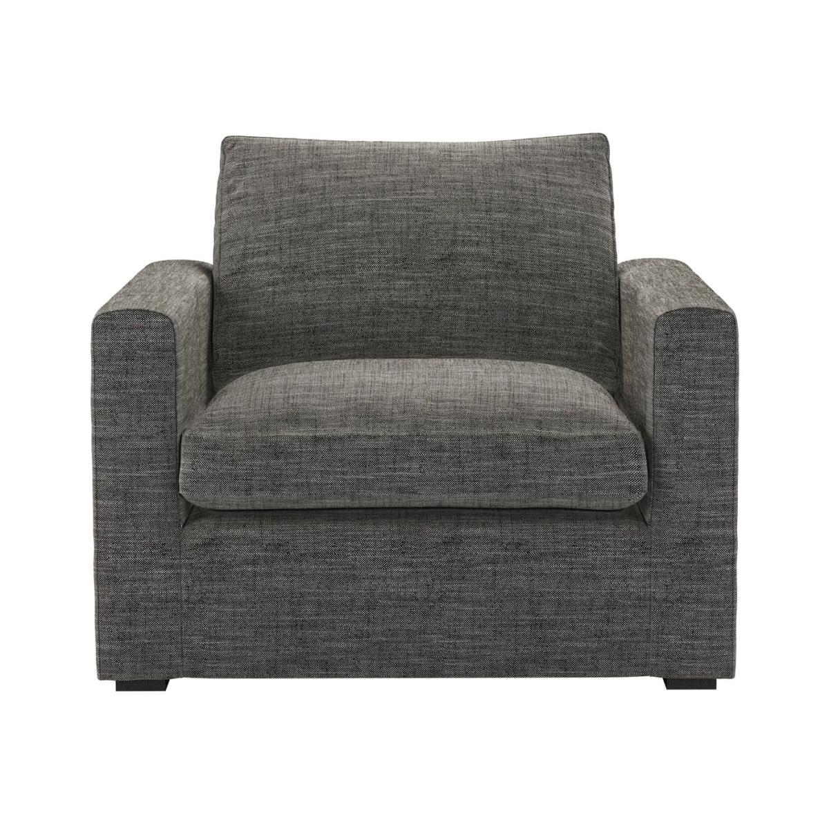 Long Island Slim Small Armchair in Liquorice Baylee Multi-Tone Viscose Linen – image 1