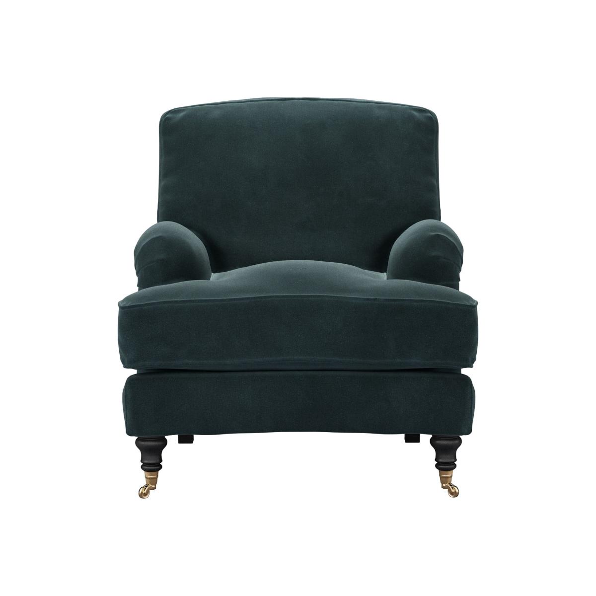 Bluebell Armchair in Deep Forest Aquaclean Clever Velvet – image 1