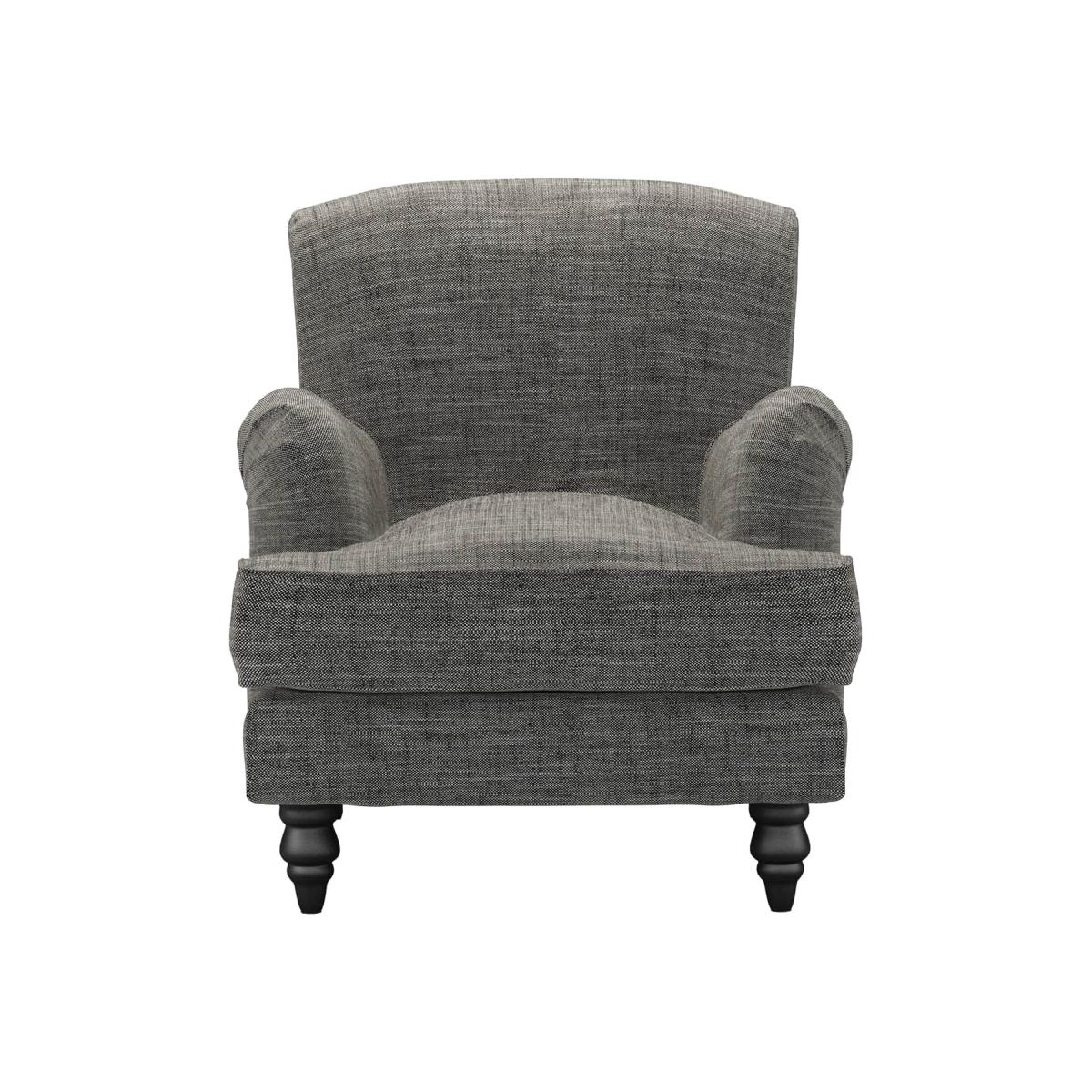 Snowdrop Small Armchair in Liquorice Baylee Multi-Tone Viscose Linen