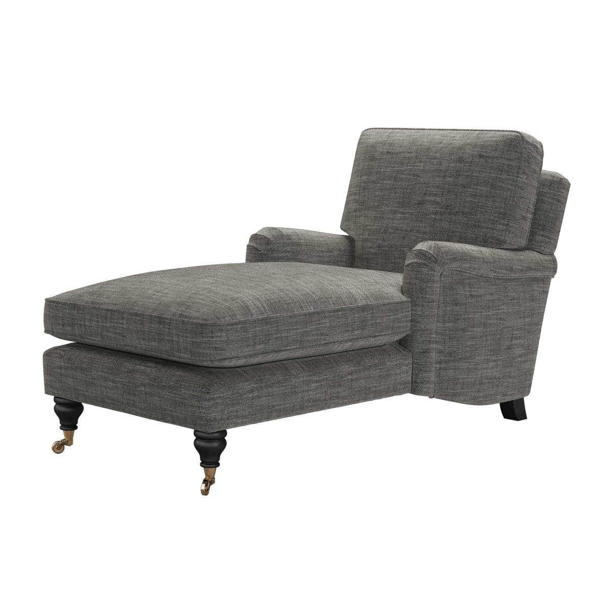 Bluebell Chaise Armchair in Liquorice Baylee Multi-Tone Viscose Linen – image 1