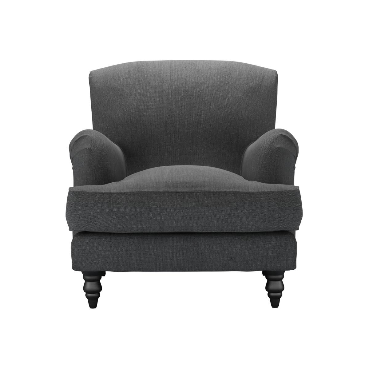Snowdrop Armchair in Charcoal Brushed Linen Cotton - sofa.com