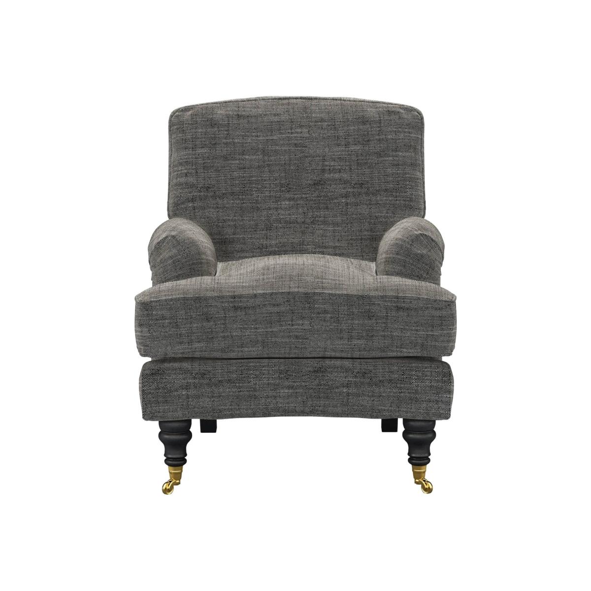 Bluebell Small Armchair in Liquorice Baylee Multi-Tone Viscose Linen – image 1