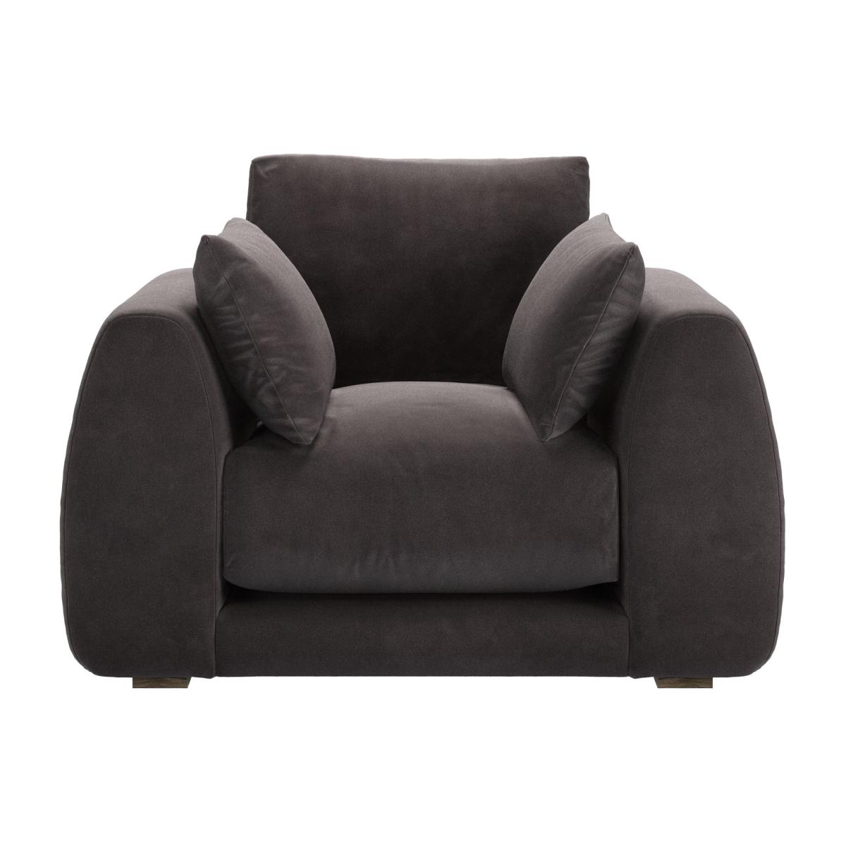 Carmel Armchair in Shale Aquaclean Clever Velvet – image 1