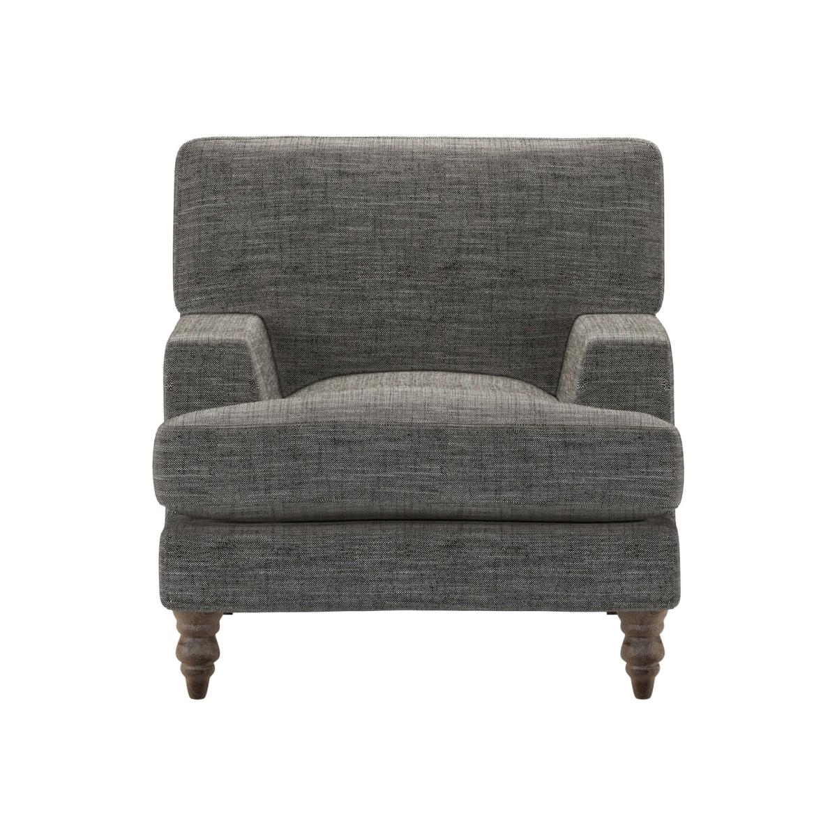 Isla Small Armchair in Liquorice Baylee Multi-Tone Viscose Linen – image 1