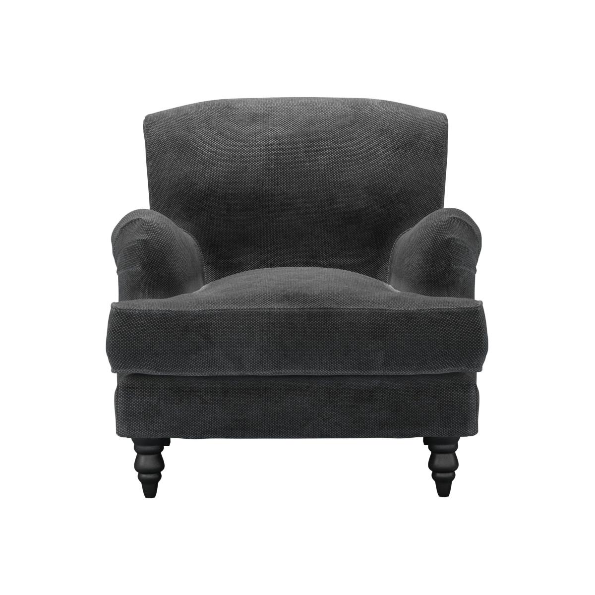 Snowdrop Armchair in Raven Speckled Chenille