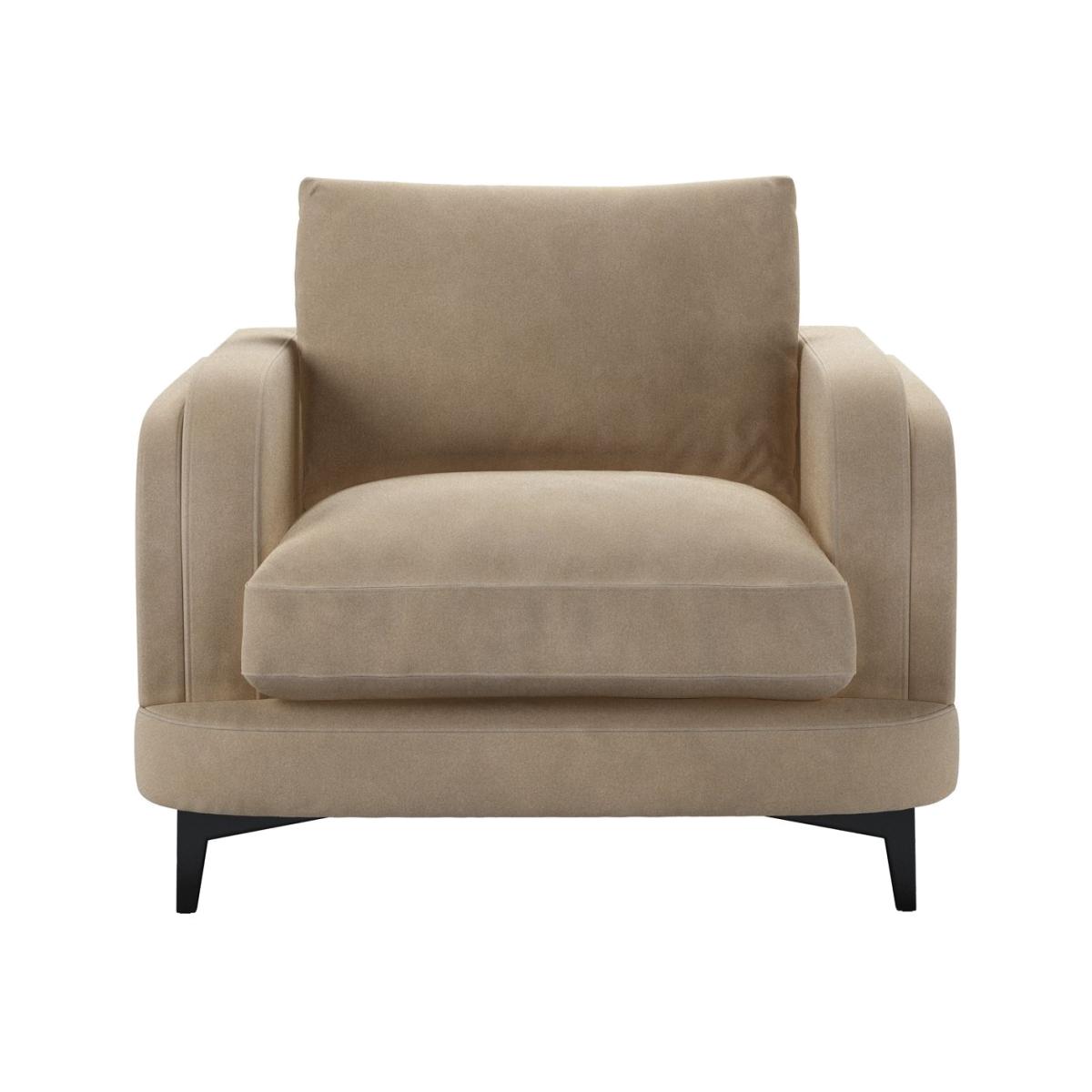 Boston Curved Arm Armchair in Fawn Aquaclean Clever Velvet – image 1