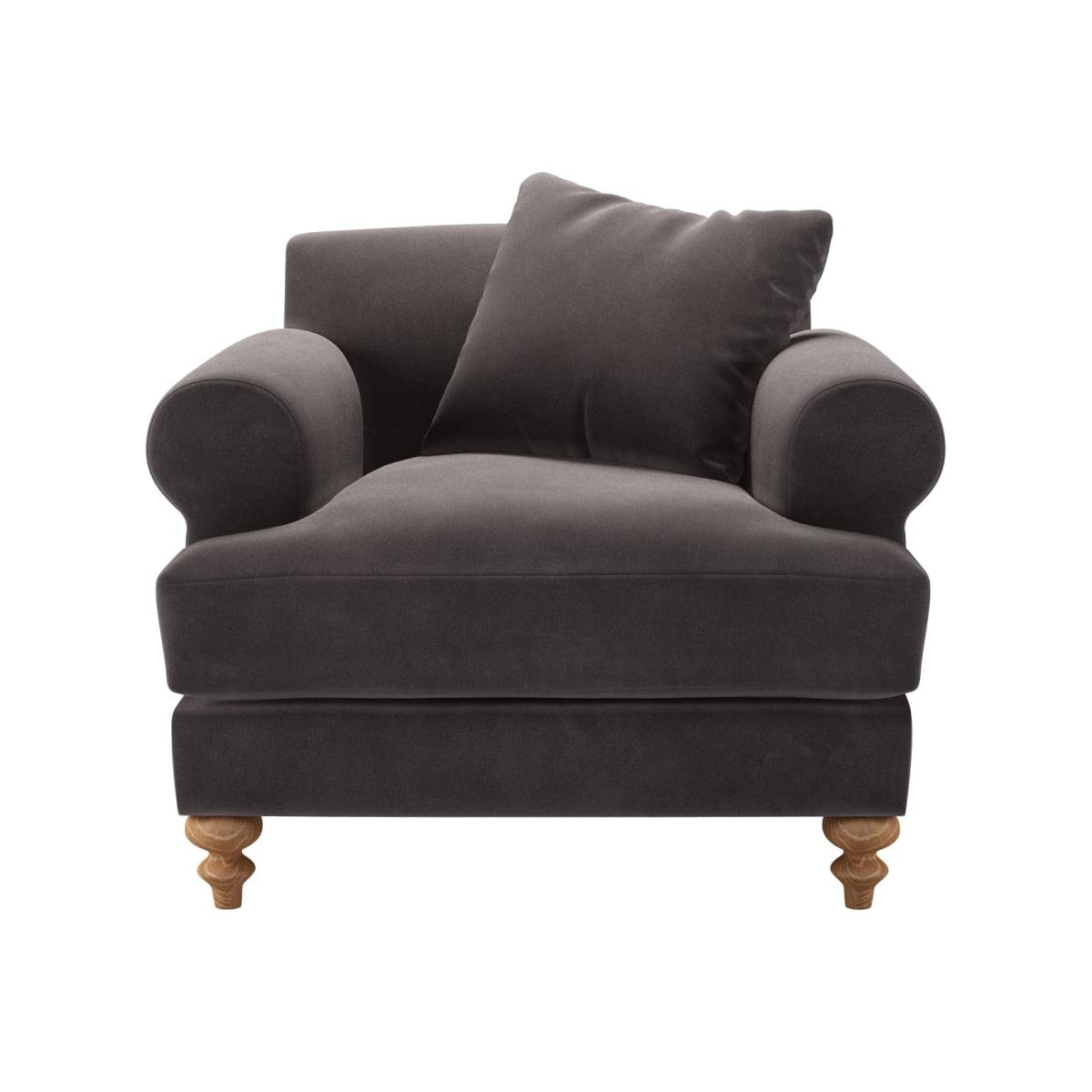 Teddy Armchair in Shale Aquaclean Clever Velvet – image 1
