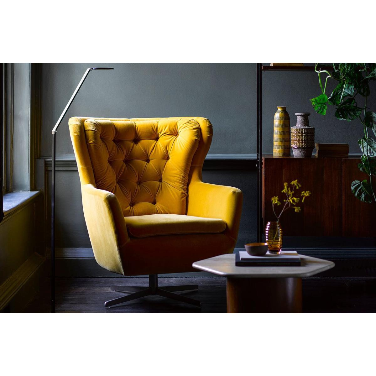 Ernest Swivel Armchair in Liquorice Baylee Multi-Tone Viscose Linen – image 5