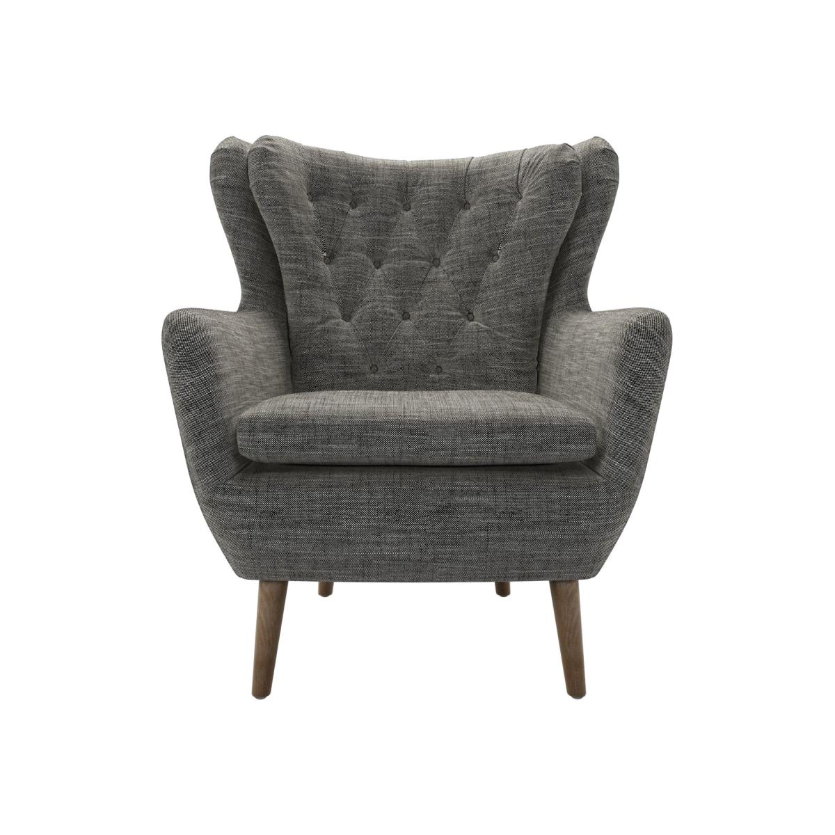 Ernest Swivel Armchair in Liquorice Baylee Multi-Tone Viscose Linen – image 1