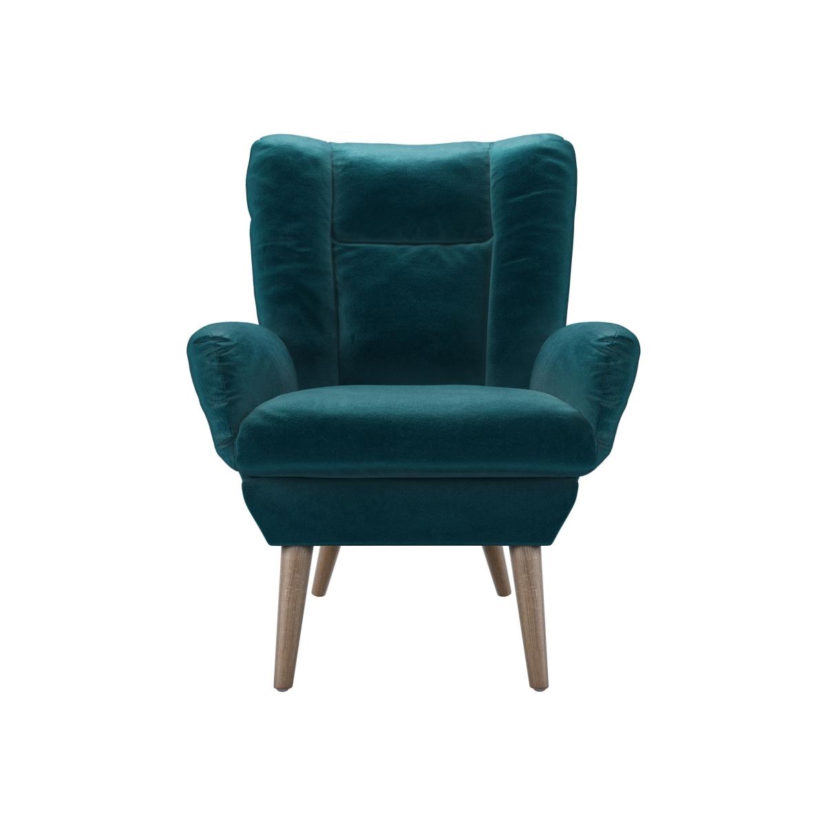 Ellora Armchair in Deep Turquoise Cotton Matt Velvet – image 1