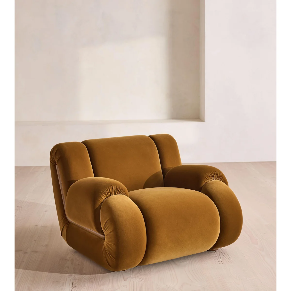 Umbria Armchair, Velvet, Mustard, UK – image 2