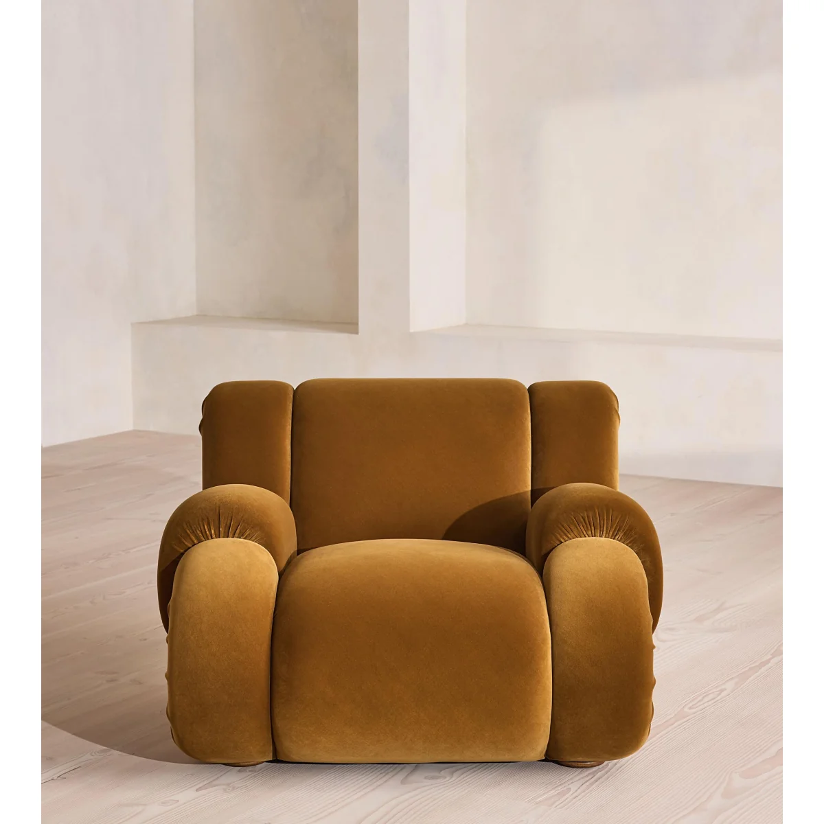 Umbria Armchair, Velvet, Mustard, UK – image 3