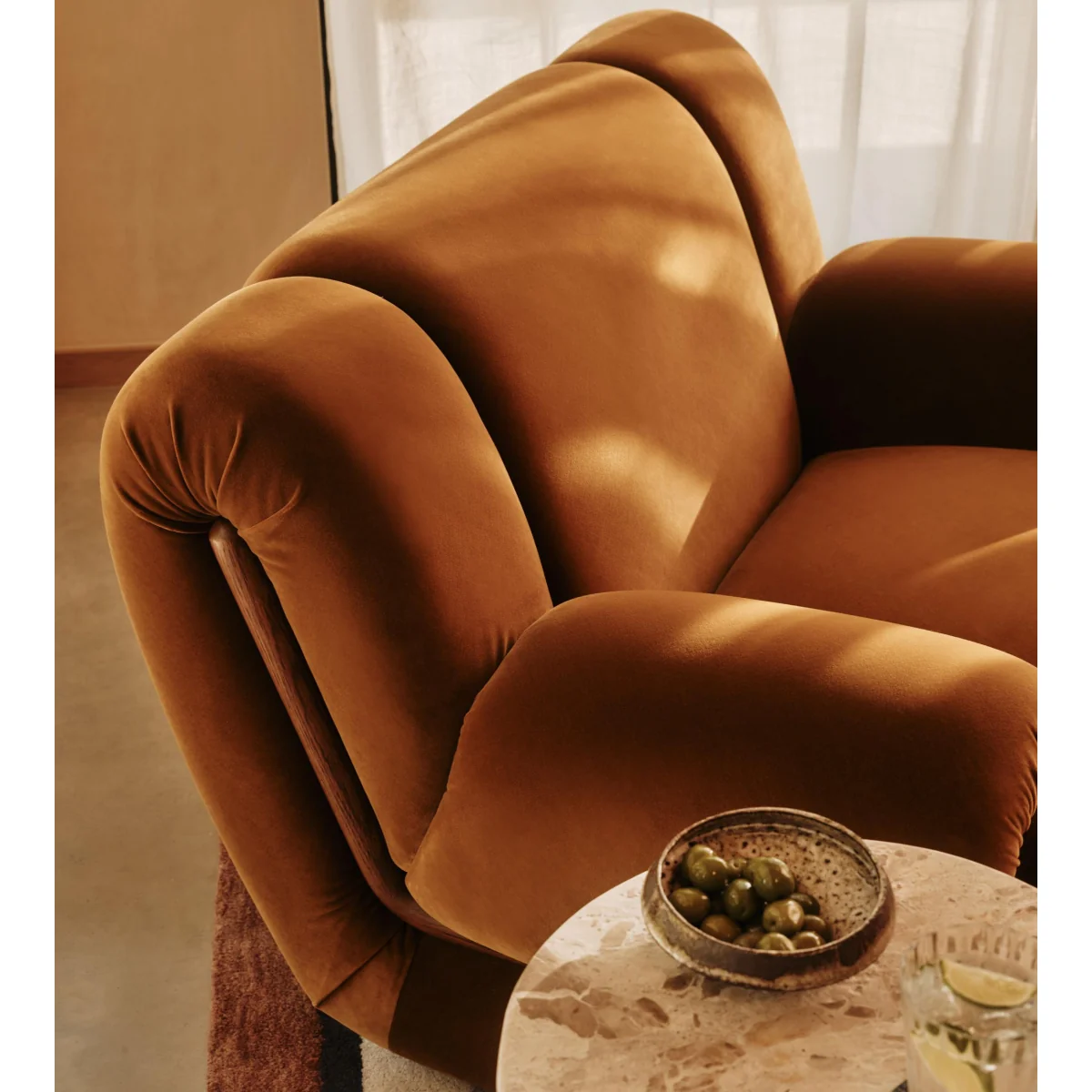 Umbria Armchair, Velvet, Mustard, UK – image 6