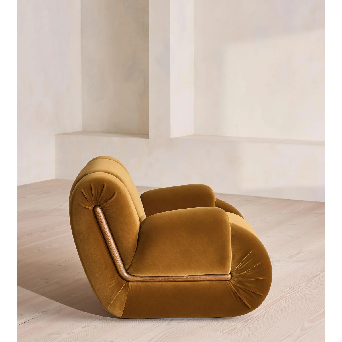 Umbria Armchair, Velvet, Mustard, UK – image 7