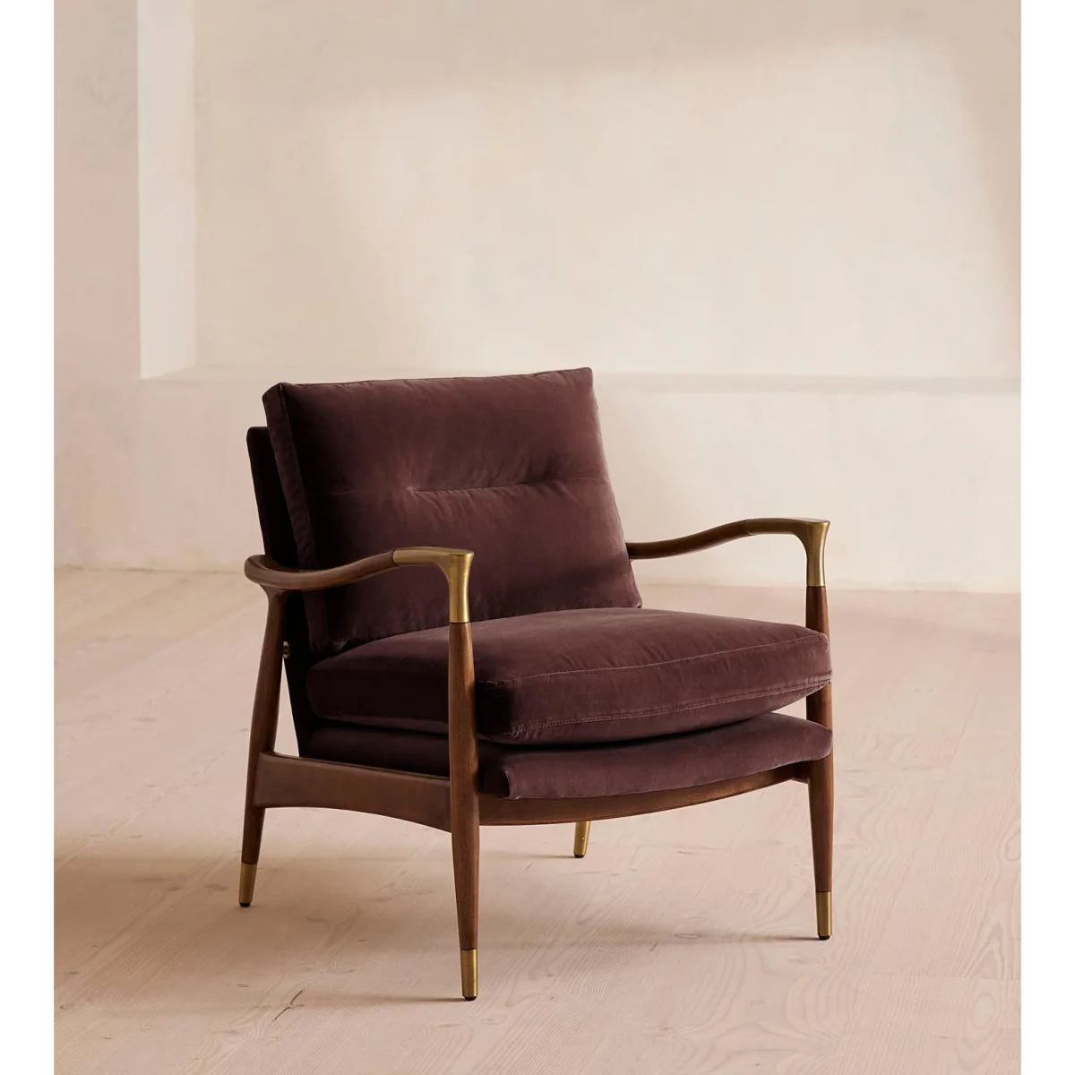 Theodore Armchair, Velvet, Aubergine, UK – image 2