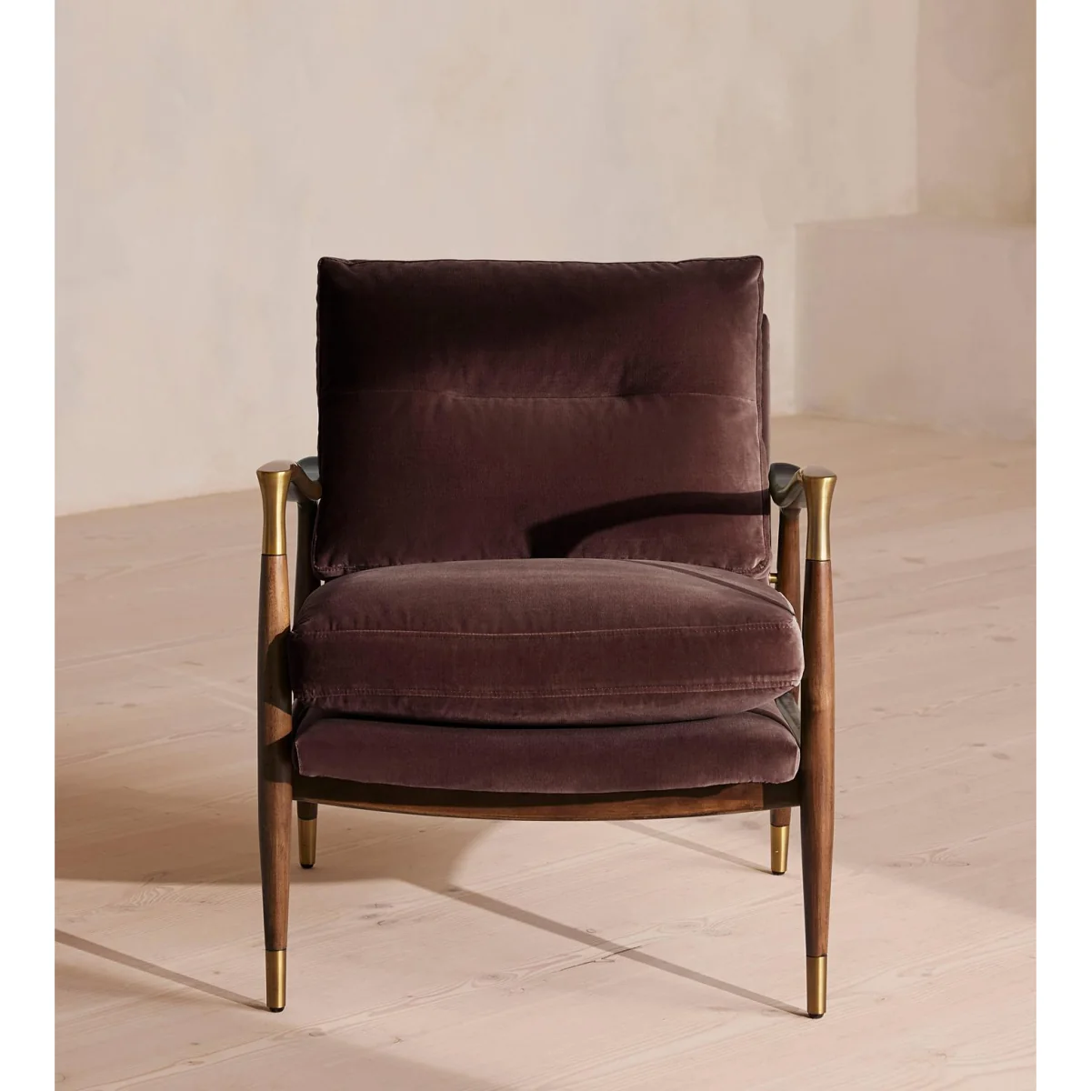 Theodore Armchair, Velvet, Aubergine, UK – image 3