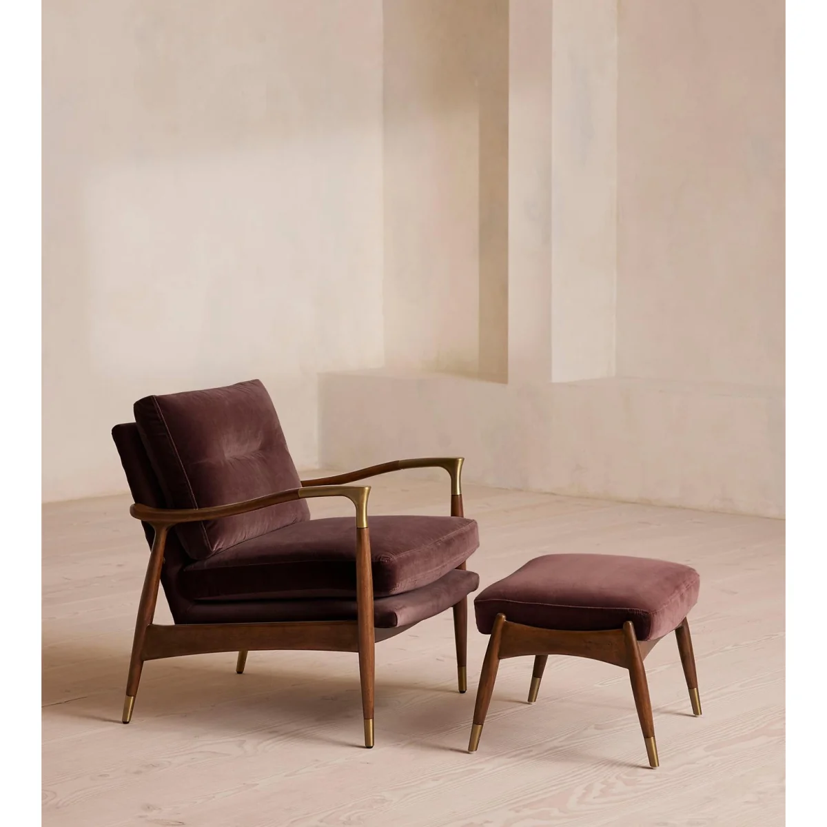Theodore Armchair, Velvet, Aubergine, UK – image 5