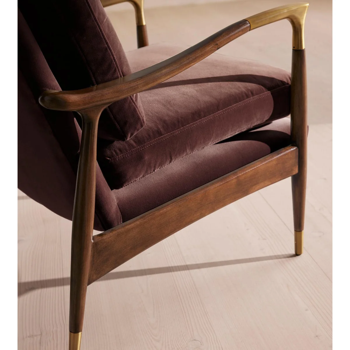Theodore Armchair, Velvet, Aubergine, UK – image 6