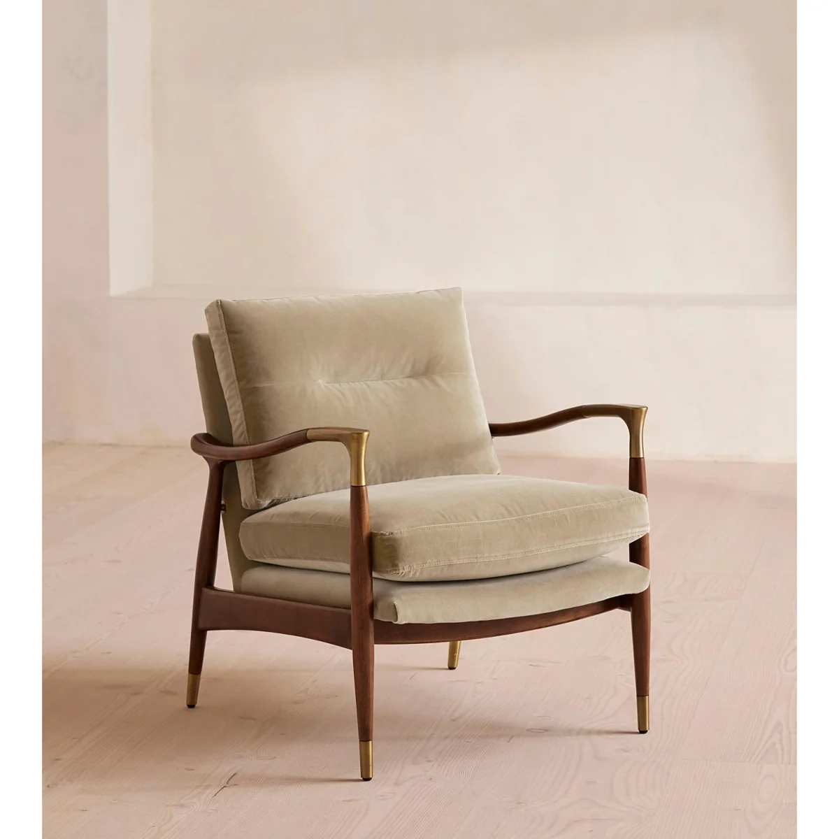 Theodore Armchair, Velvet, Oyster, UK – image 2