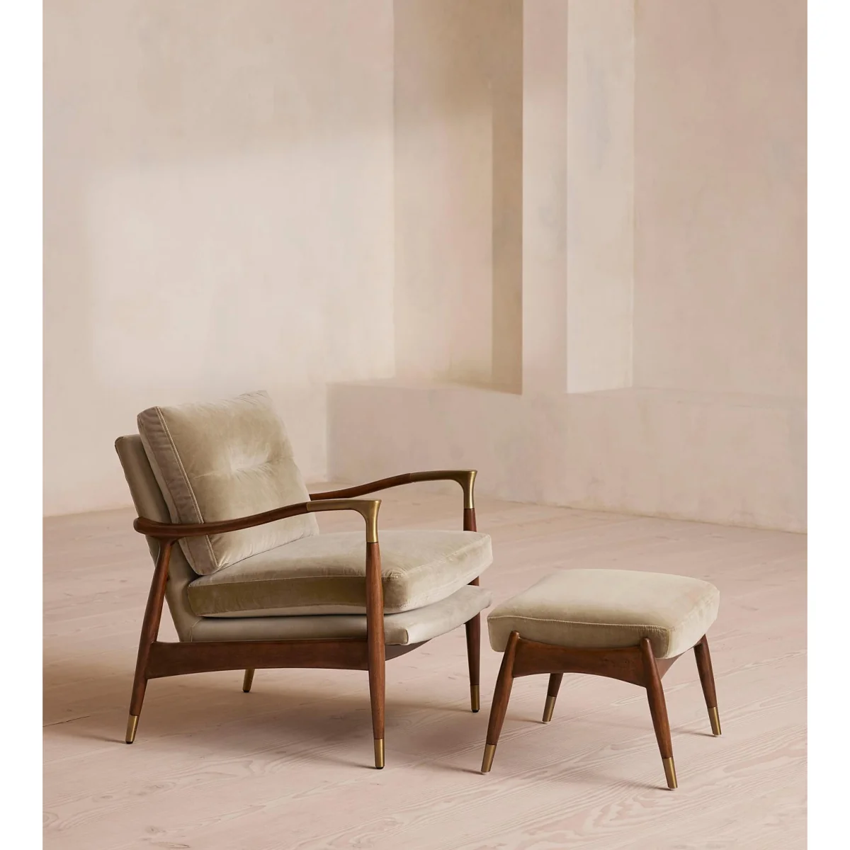Theodore Armchair, Velvet, Oyster, UK – image 5