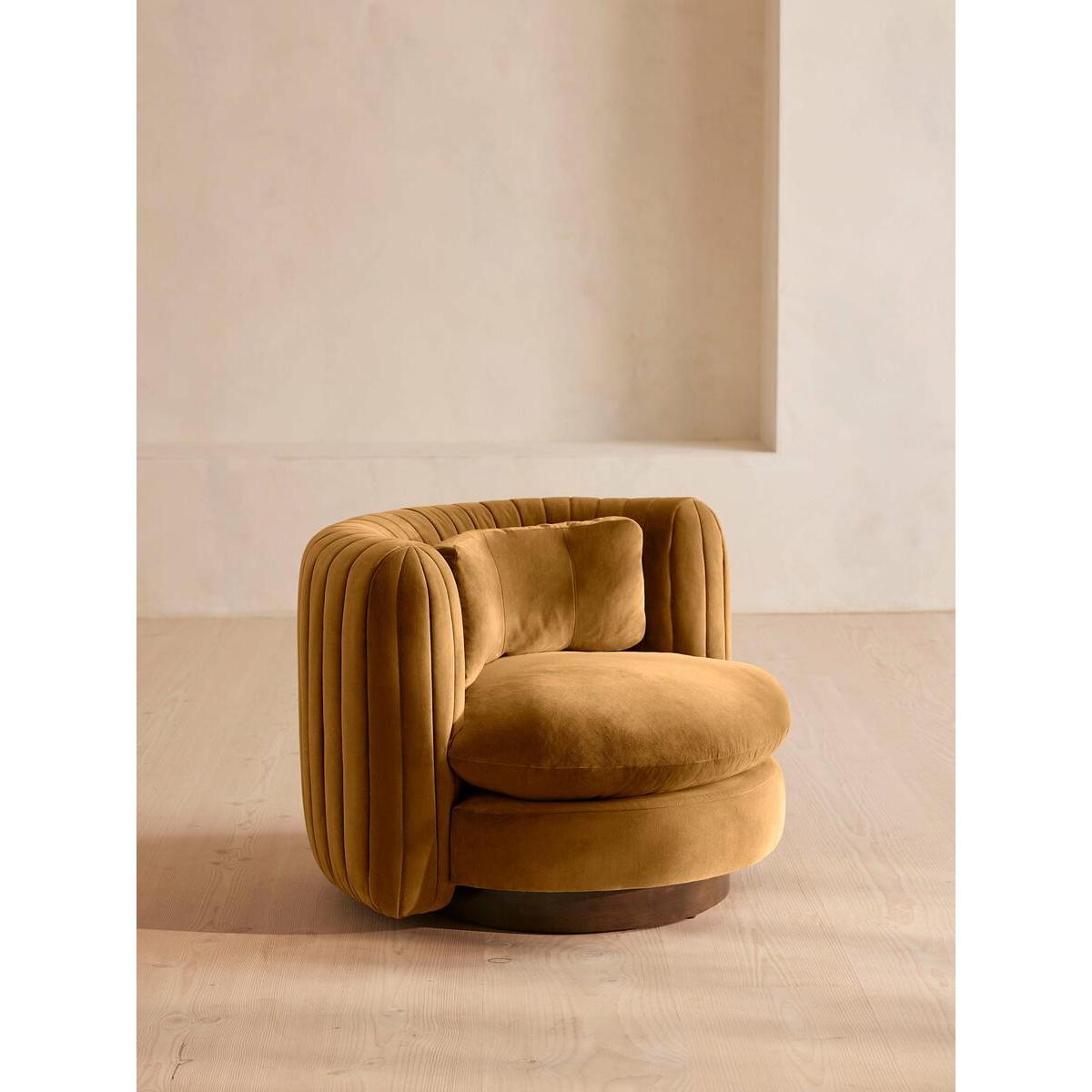 Vivienne Armchair, Velvet, Mustard – image 2