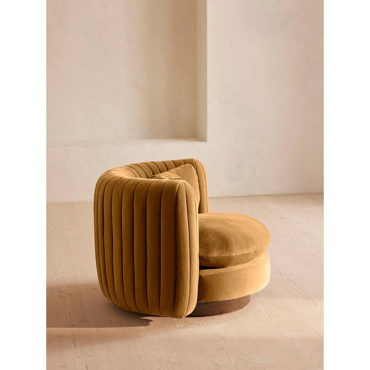 Vivienne Armchair, Velvet, Mustard – image 3