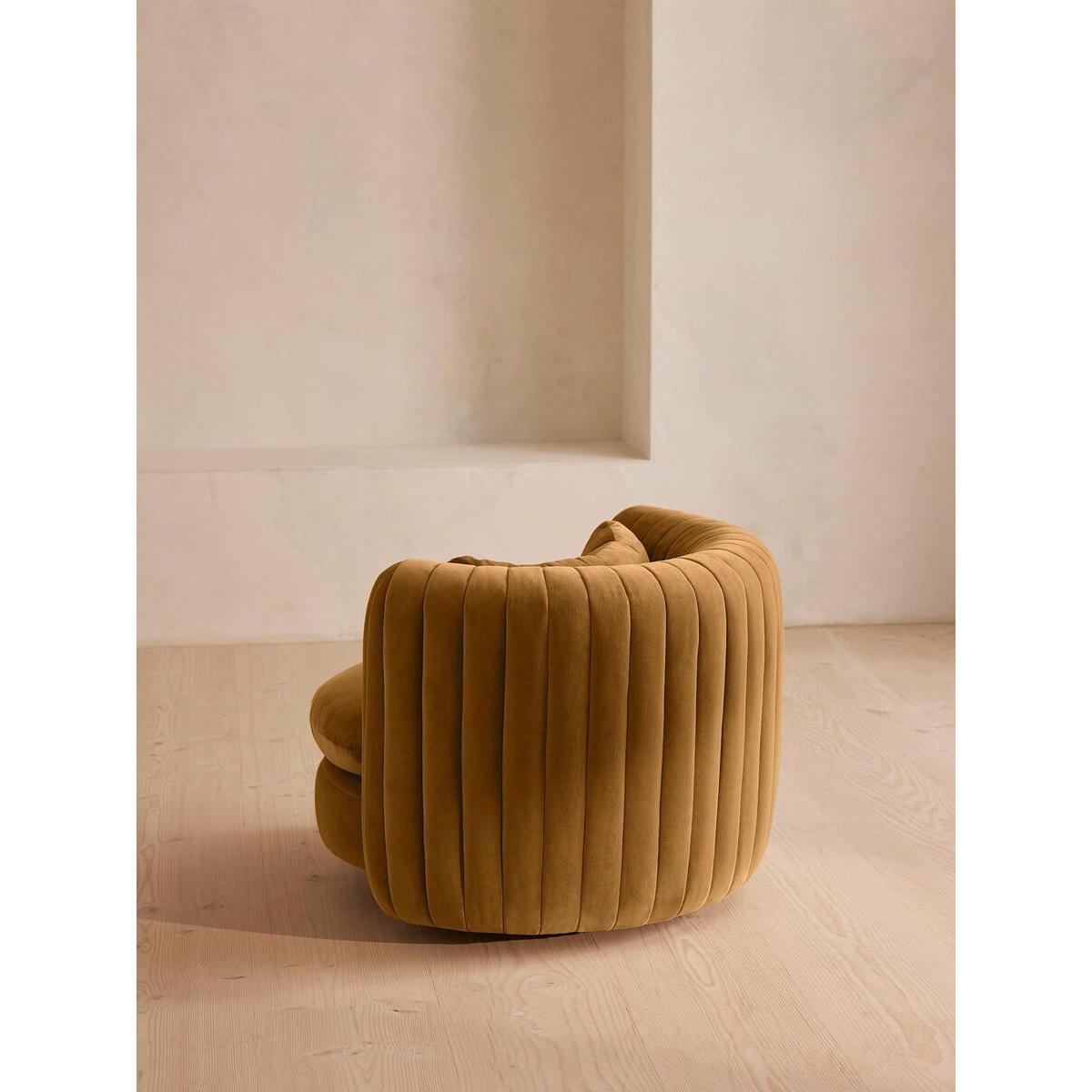 Vivienne Armchair, Velvet, Mustard – image 4