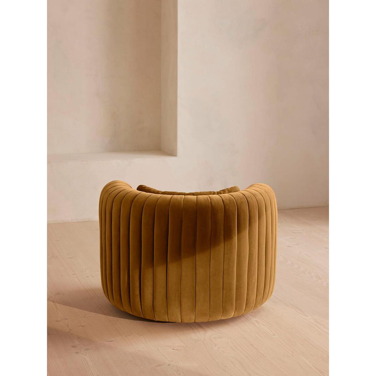 Vivienne Armchair, Velvet, Mustard – image 5