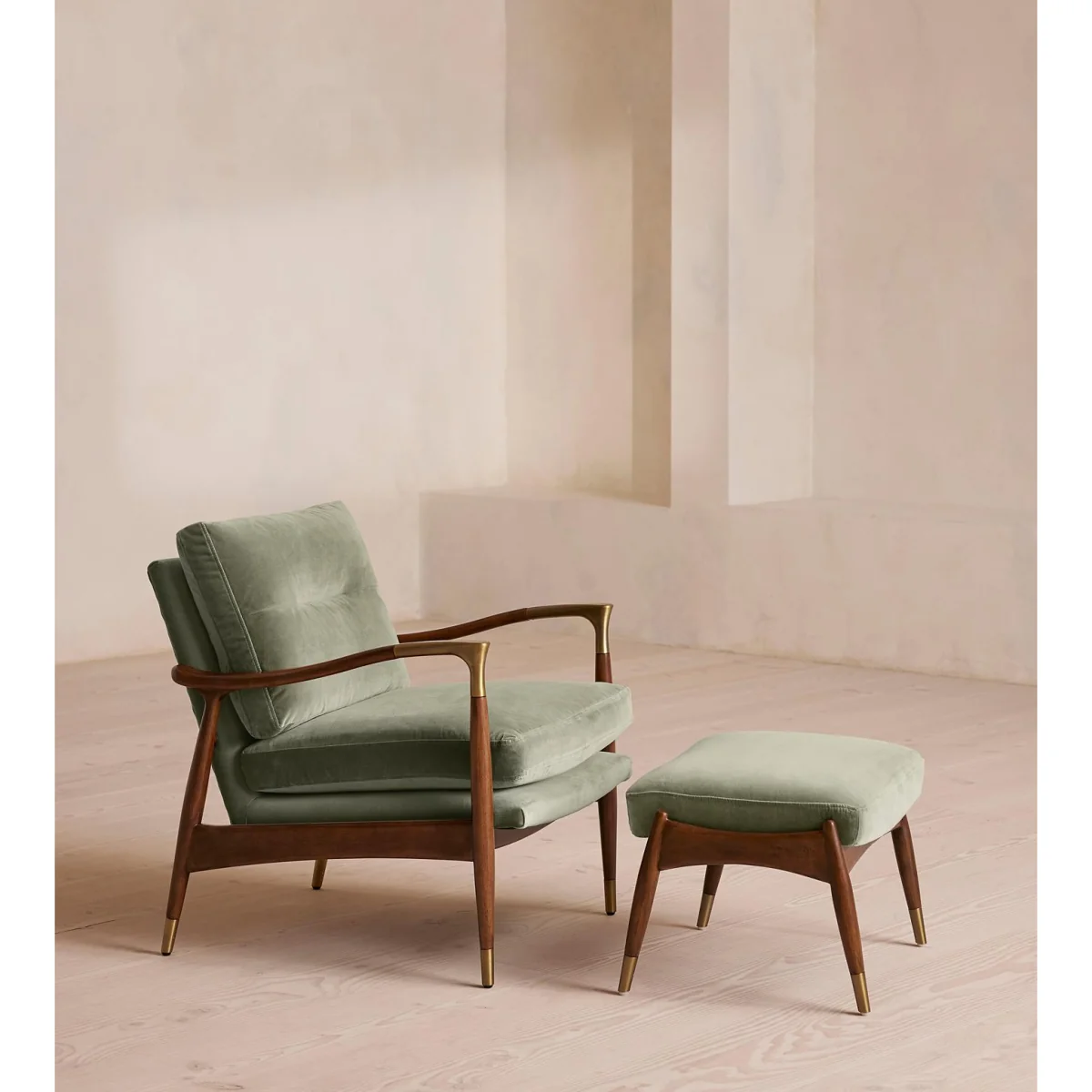 Theodore Armchair, Velvet, Seafoam, UK – image 5
