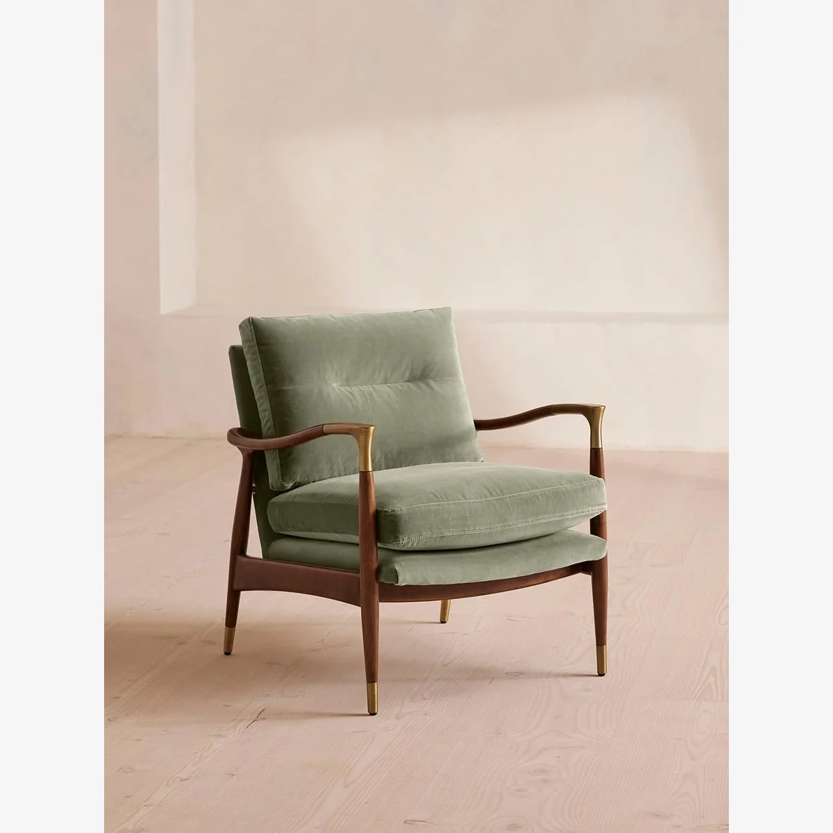 Theodore Armchair, Velvet, Seafoam, UK – image 1