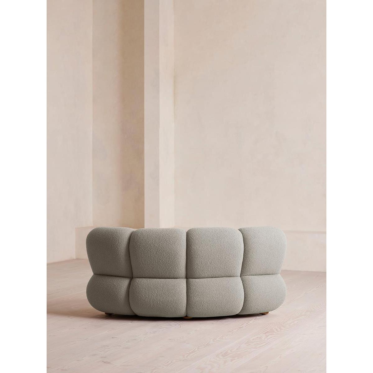 Noelle Modular Curved Armchair, Textured Wool Boucle, Pistachio, – image 4