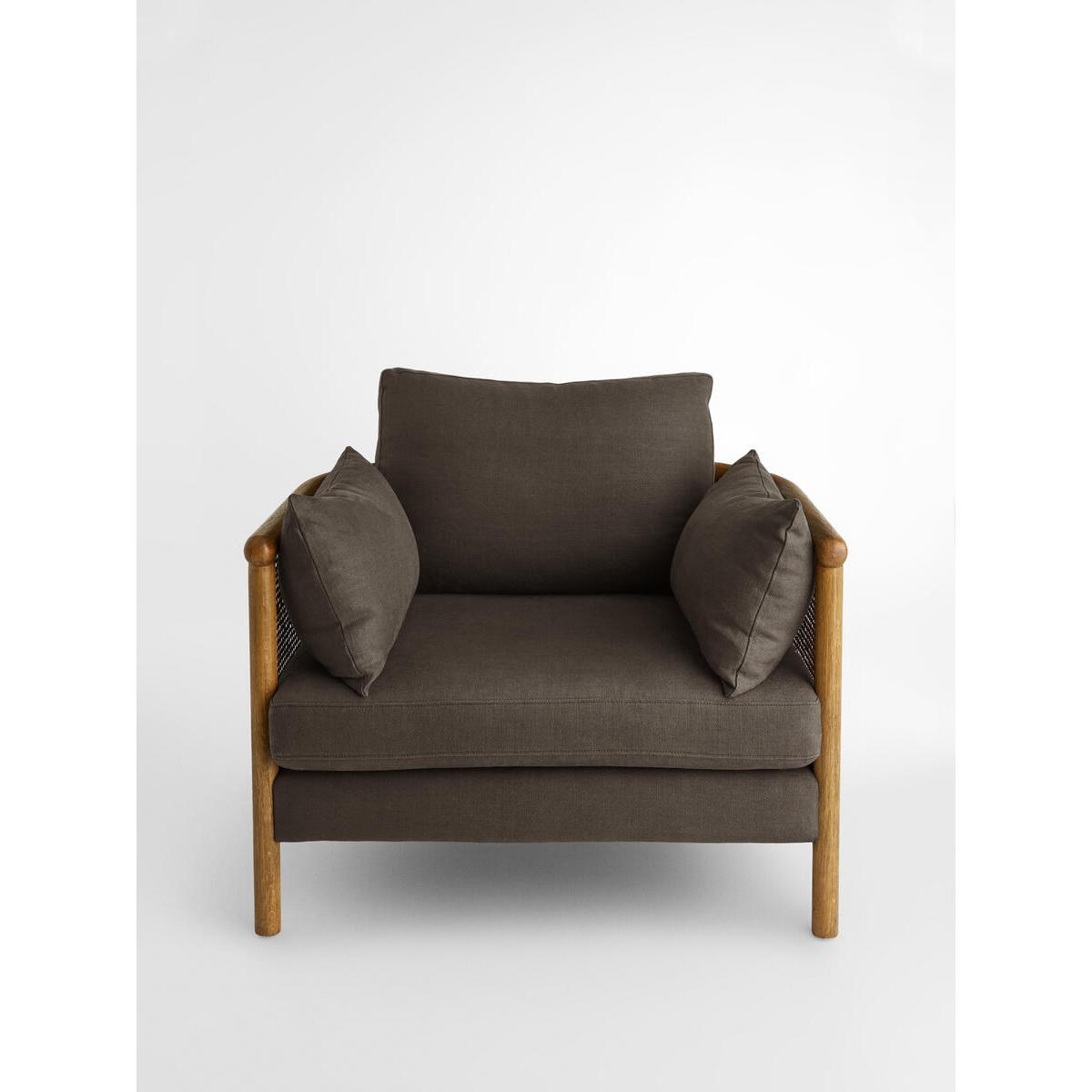 Sydney Cane Armchair, Washed Linen Charcoal, UK – image 2