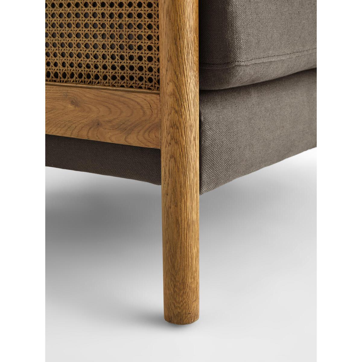 Sydney Cane Armchair, Washed Linen Charcoal, UK – image 3
