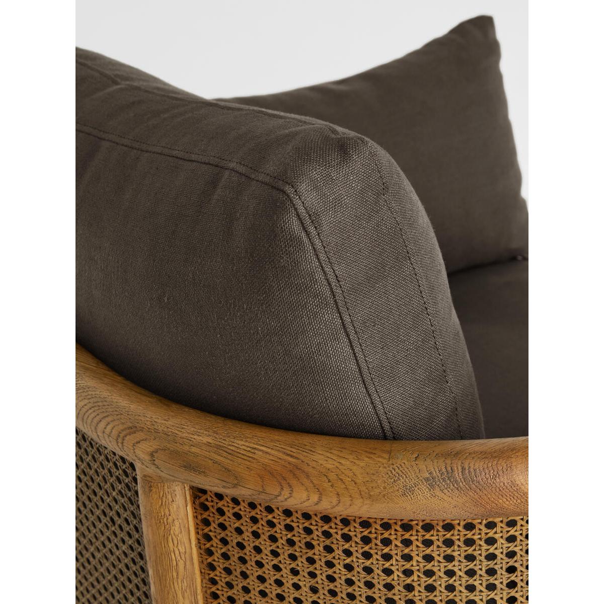 Sydney Cane Armchair, Washed Linen Charcoal, UK – image 6