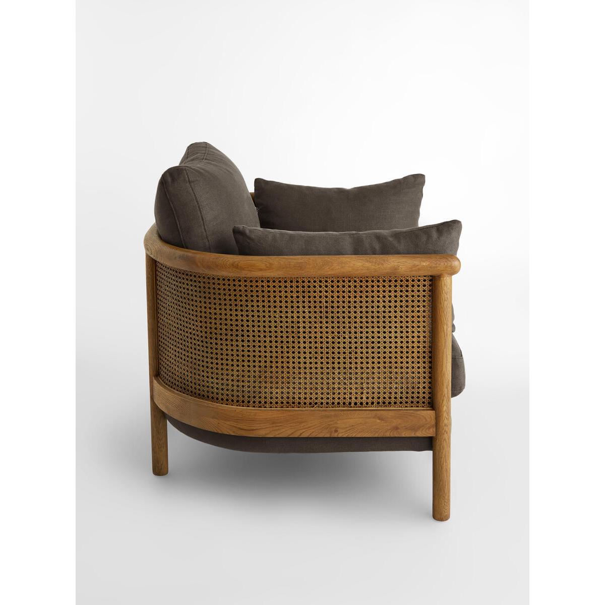 Sydney Cane Armchair, Washed Linen Charcoal, UK – image 7