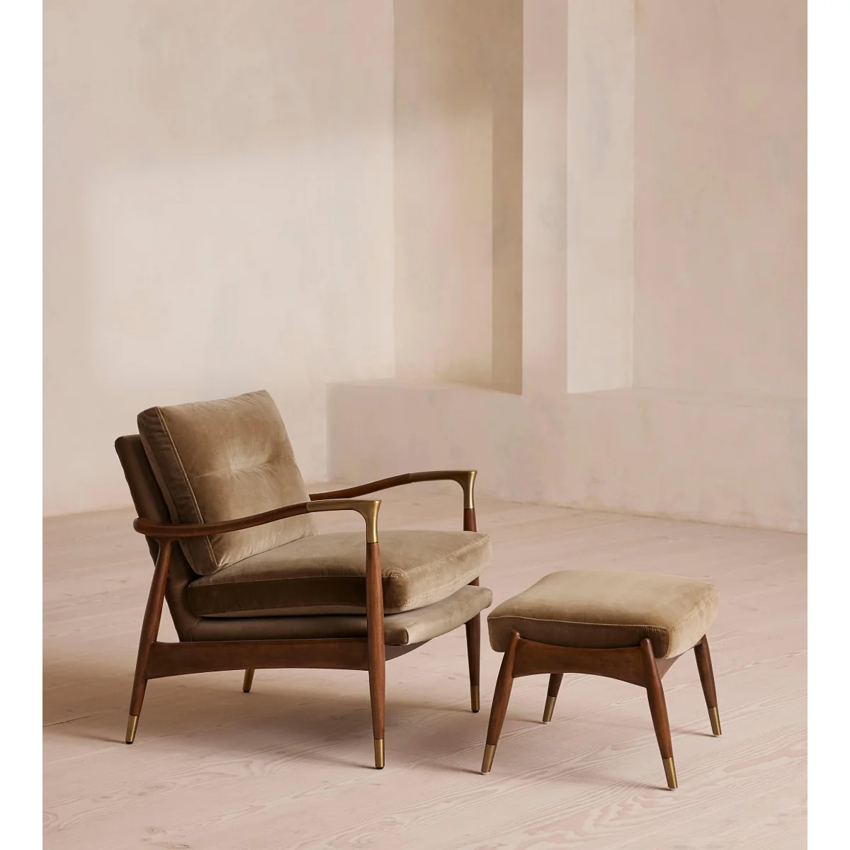Theodore Armchair, Velvet, Truffle, UK – image 5
