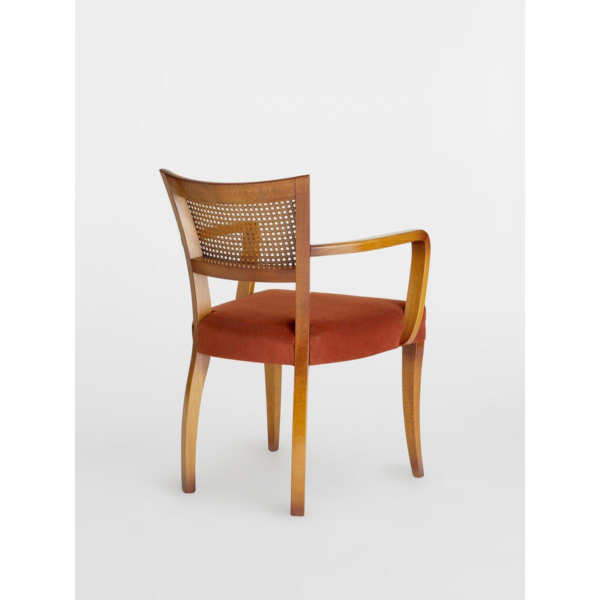 Molina Arm chair Cane Back Velvet, Umber UK – image 4