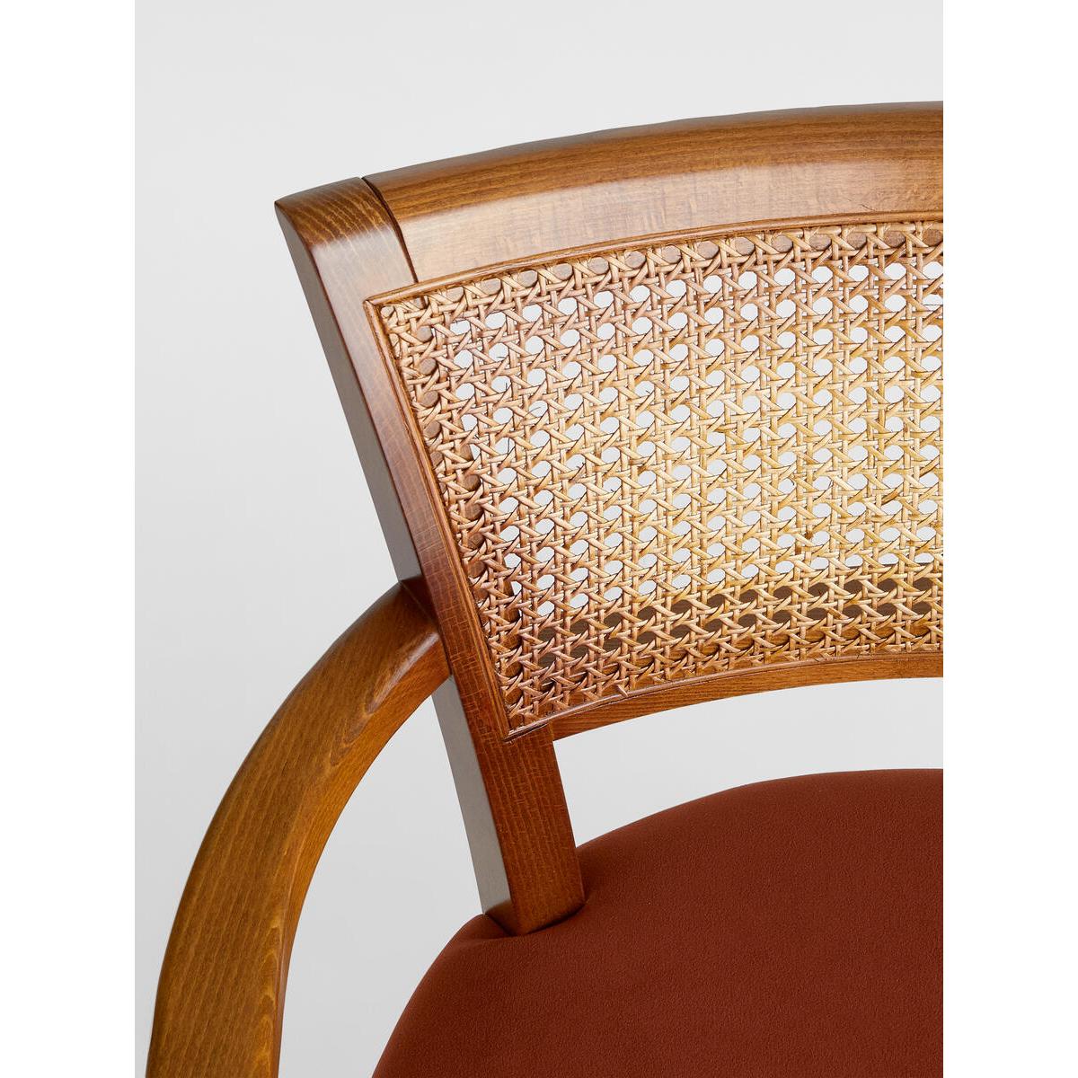 Molina Arm chair Cane Back Velvet, Umber UK – image 5