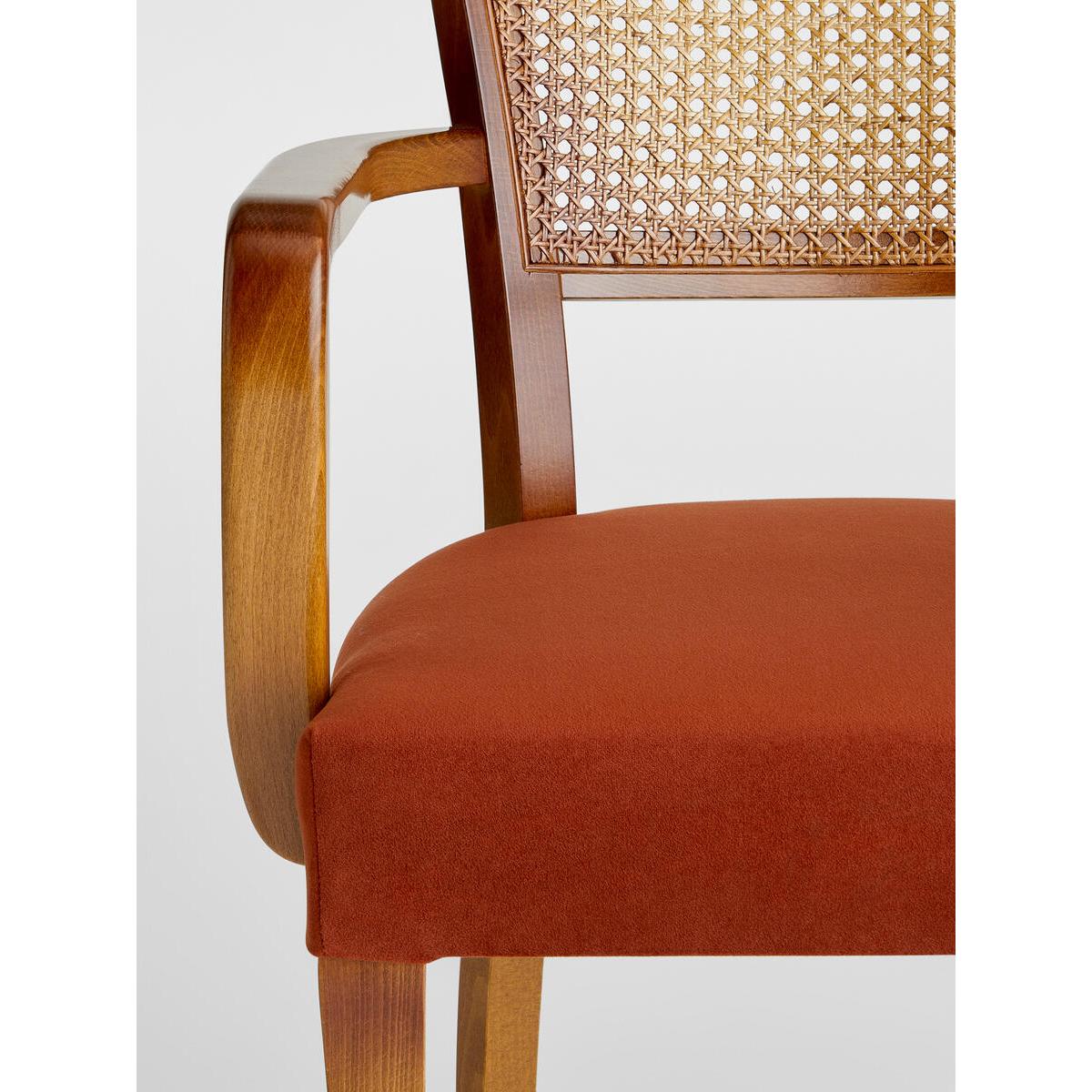 Molina Arm chair Cane Back Velvet, Umber UK – image 6