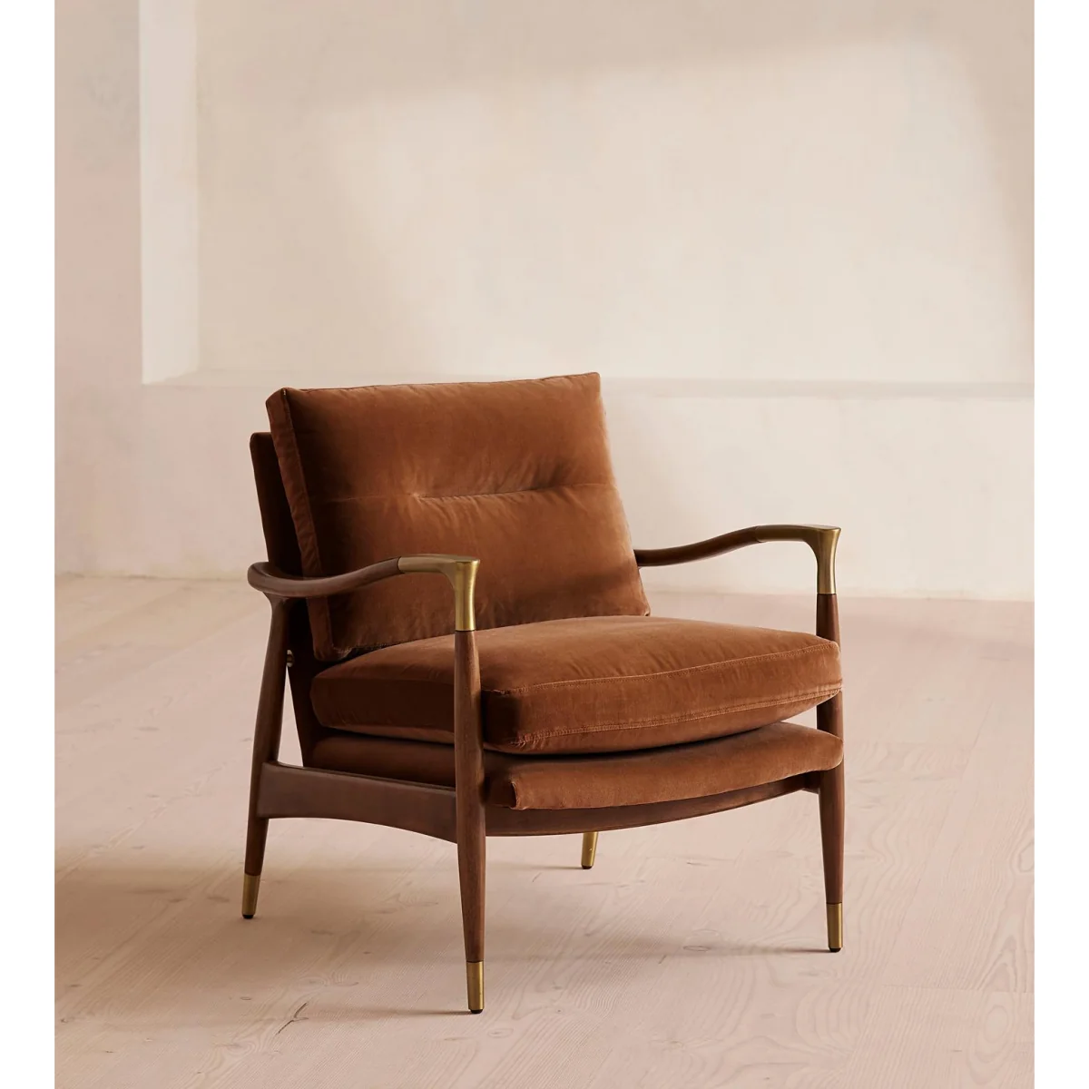 Theodore Armchair, Velvet, Cinnamon, UK – image 2